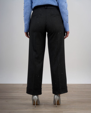 Pantaloni gessati con dettagli luminosi