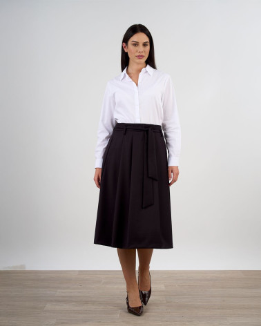 Gonna midi svasata con cintura