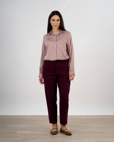 Pantaloni dritti color vino