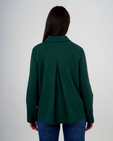 Giacca verde con bottoni e colletto classico