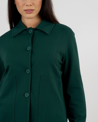 Giacca verde con bottoni e colletto classico