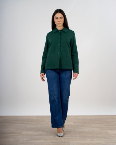 Giacca verde con bottoni e colletto classico
