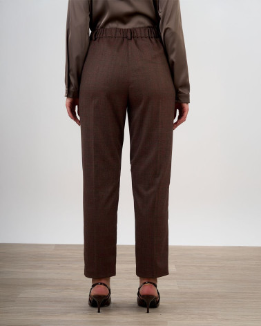 Pantaloni dritti in trama moro