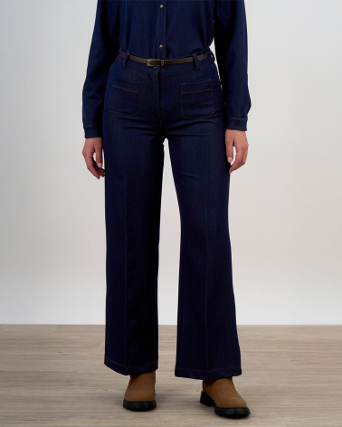 Pantaloni flare in denim