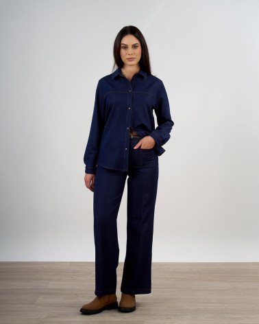 Pantaloni flare in denim