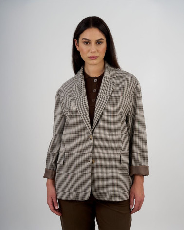 Blazer over in pied de poule