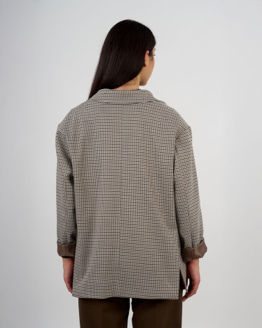 Blazer over in pied de poule