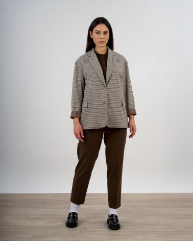 Blazer over in pied de poule