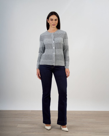 Cardigan con trama in paillettes