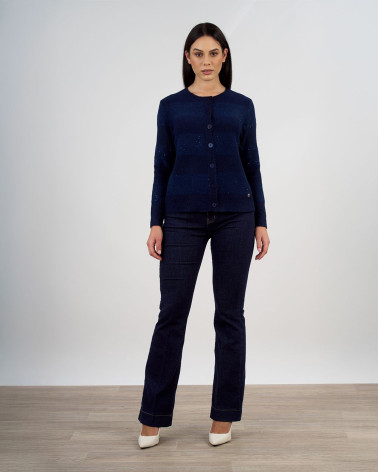 Cardigan con trama in paillettes