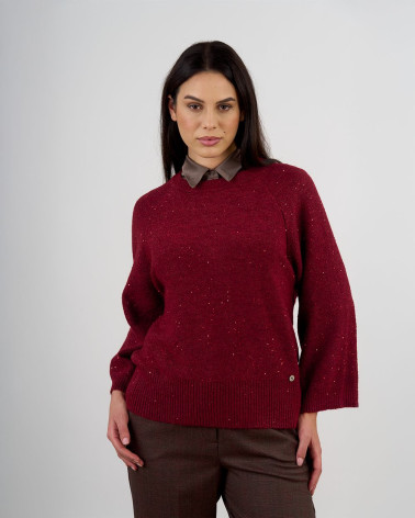 Maglia svasata con lavorazione a micro paillettes