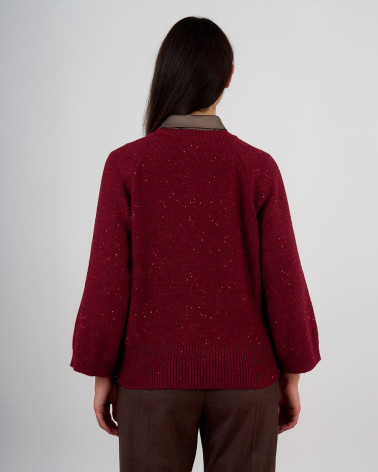 Maglia svasata con lavorazione a micro paillettes