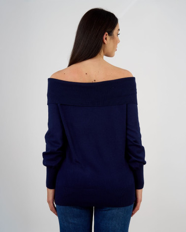 Maglia con scollo a barca