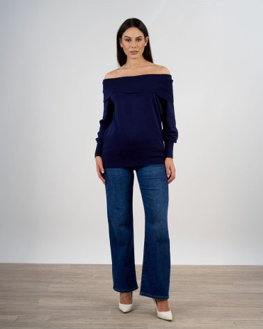 Maglia con scollo a barca
