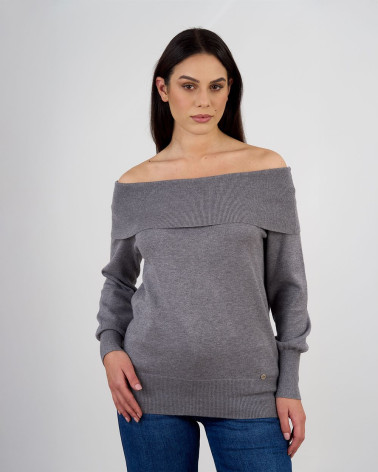 Maglia con scollo a barca