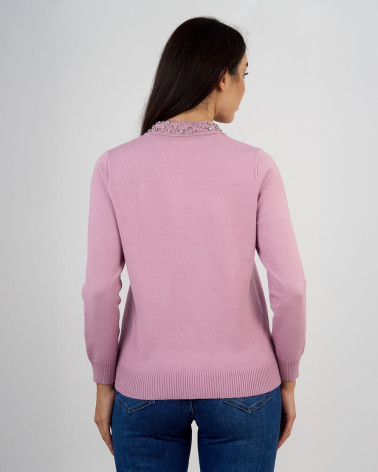 Maglia polo con colletto gioiello