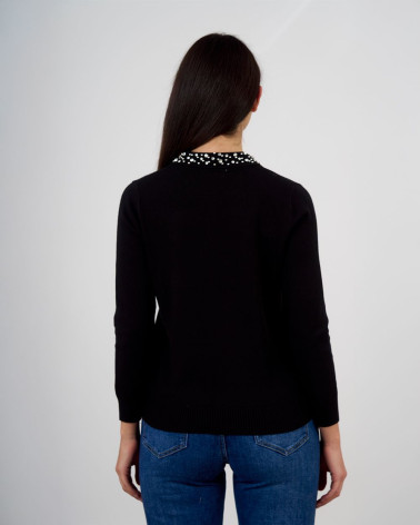 Maglia polo con colletto gioiello