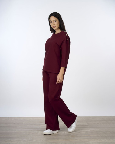 Maglia bordeaux con bottoni
