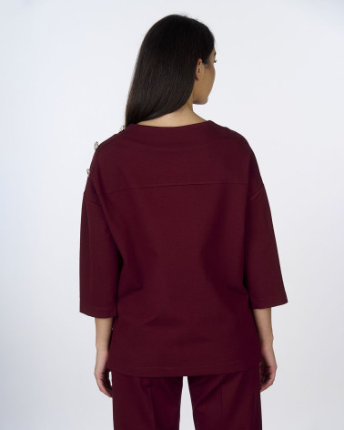 Maglia bordeaux con bottoni