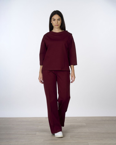 Maglia bordeaux con bottoni