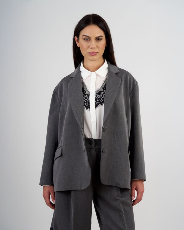 Giacca monopetto dal taglio morbido grigio