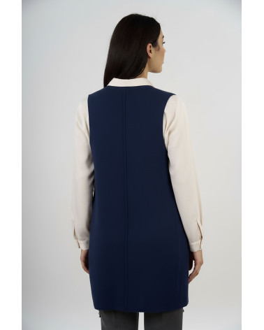 Gilet lungo in maglia con tasche