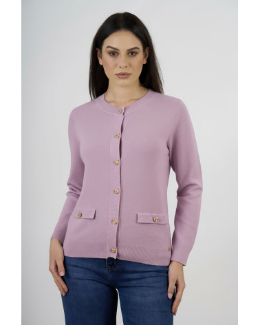 Cardigan con tasche e bottoni decorativi