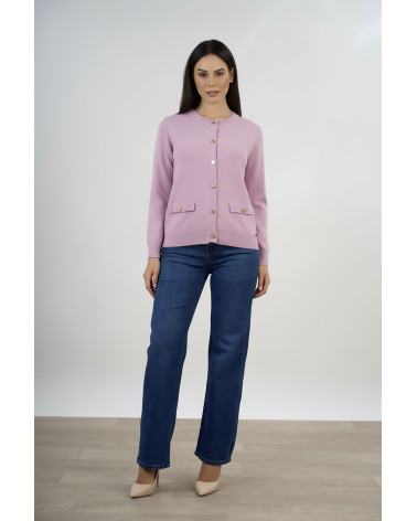 Cardigan con tasche e bottoni decorativi