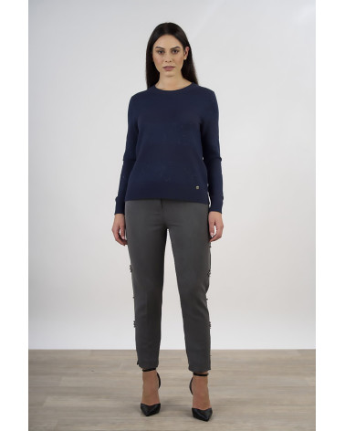 Maglia a righe con lavorazione in paillettes