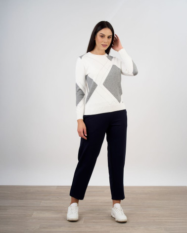 Maglia con motivo geometrico a rombi