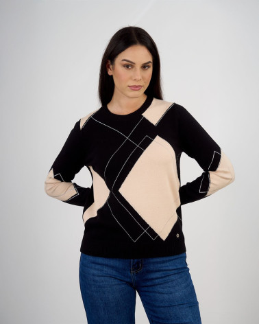 Maglia con motivo geometrico a rombi
