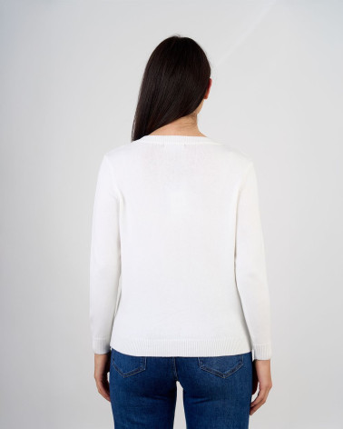 Cardigan con decorazioni gioiello e bottoni tono s