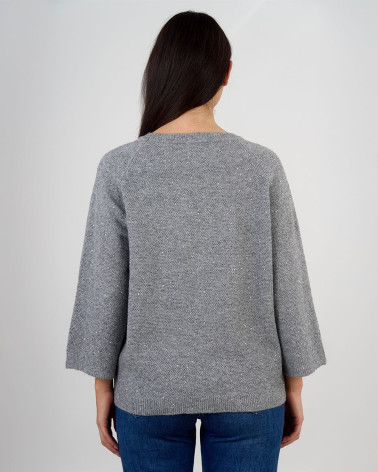 Maglia con dettagli luminosi e maniche tre quarti