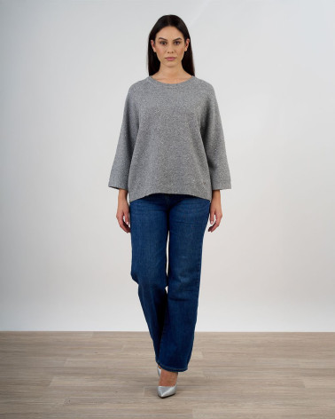 Maglia con dettagli luminosi e maniche tre quarti