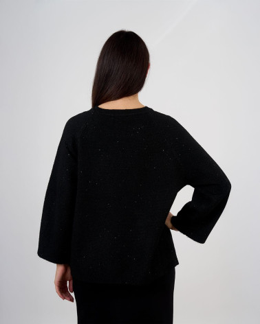 Maglia con dettagli luminosi e maniche tre quarti