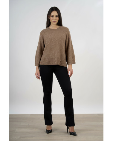 Maglia con dettagli luminosi e maniche tre quarti