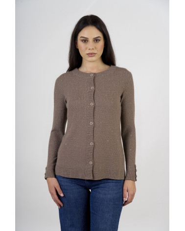 Cardigan con lavorazione a micro paillettes