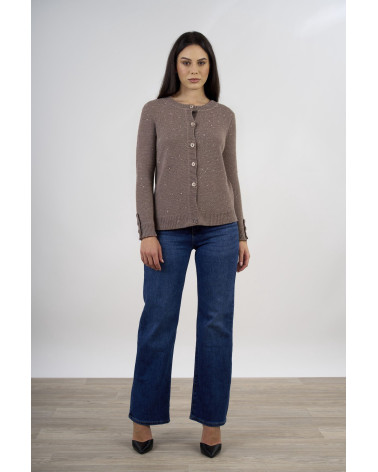 Cardigan con lavorazione a micro paillettes