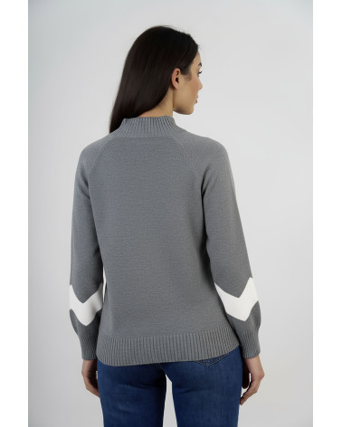 Maglia con maniche a contrasto e collo a coste