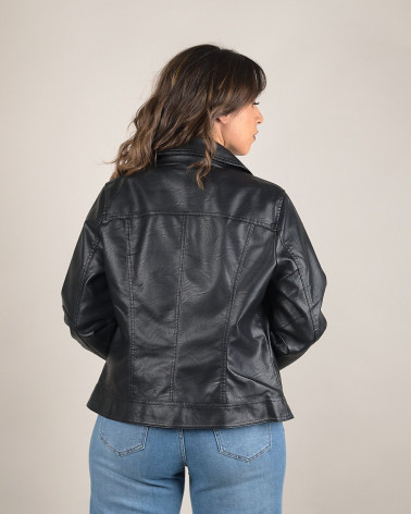 Giacca biker a chiodo in ecopelle