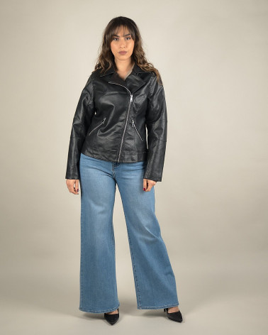 Giacca biker a chiodo in ecopelle