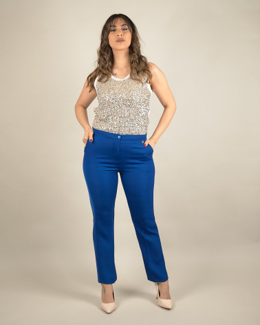 Pantaloni eleganti a sigaretta in cady fluido