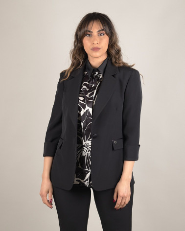 Giacca monopetto elegante in cady fluido