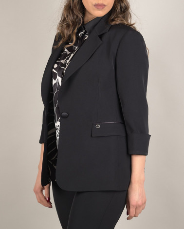 Giacca monopetto elegante in cady fluido