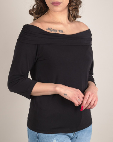 Maglia in jersey con scollo a barca