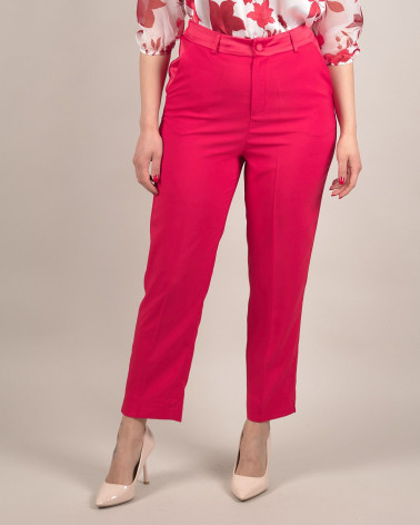 Pantaloni rossi classici con bustino in raso