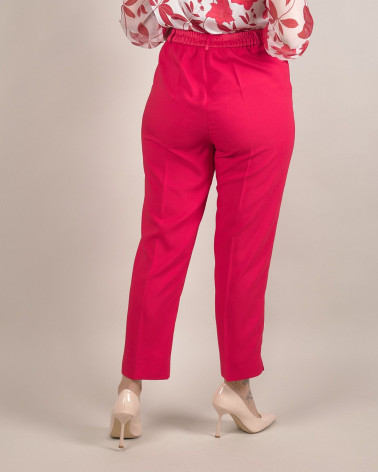 Pantaloni rossi classici con bustino in raso