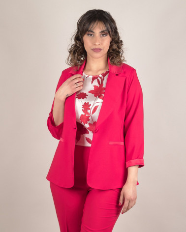 Giacca rossa con profili in raso