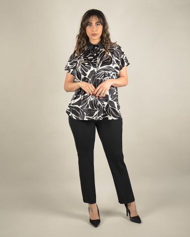 Camicia in raso fantasia floreale