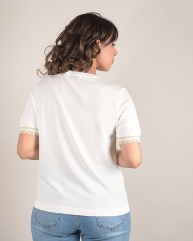 Maglia in filo con bordi a contrasto